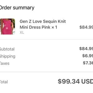 White Fox Gen Z Love Pink Sequin Knit Mini Dress